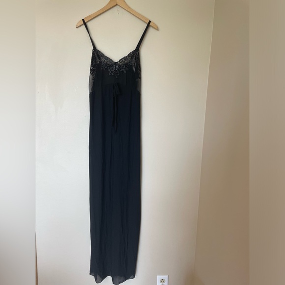 Venus Black Maxi Sheer Lace Mesh Slip Dress Size Large - Picture 4 of 7